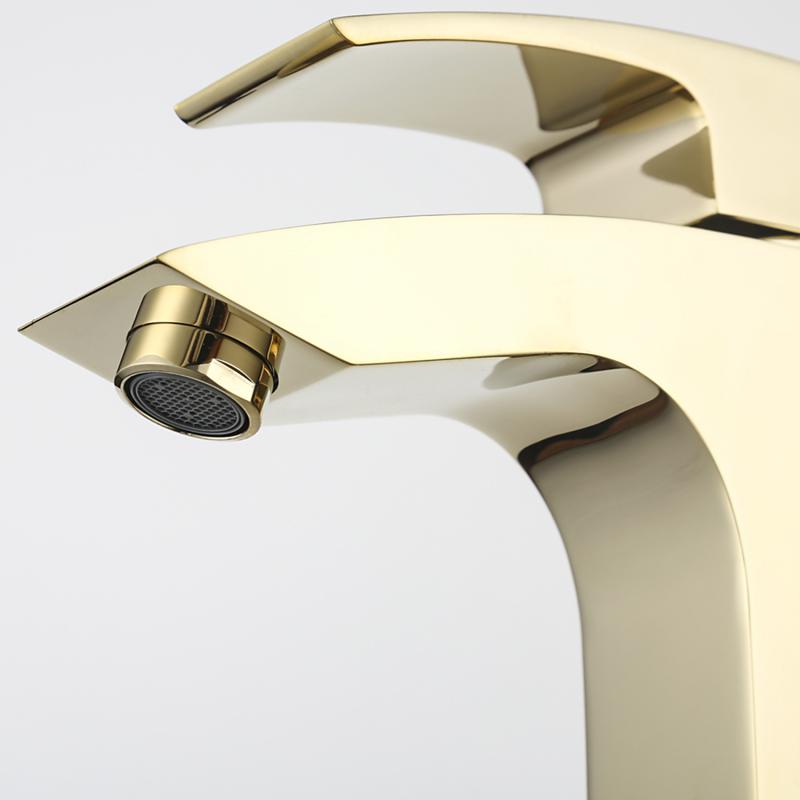 Смеситель для раковины Gappo G07-3 G1007-13 золото