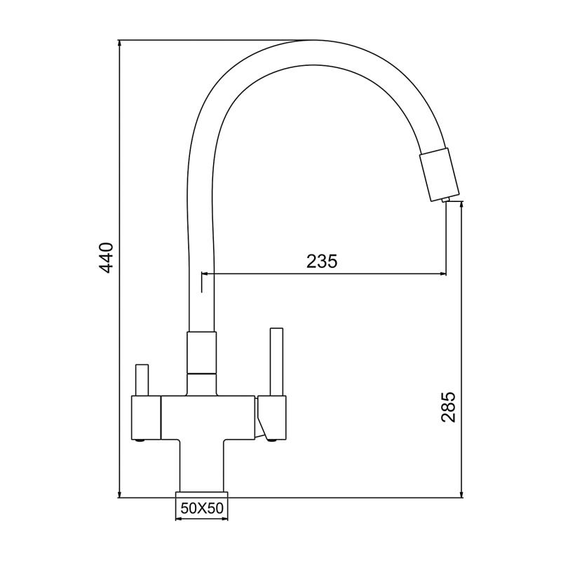 Смеситель для кухни с фильтром Gappo G95 G4395-30 хром