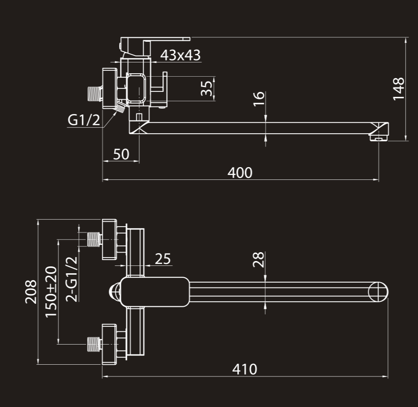 Смеситель для ванны Elghansa Mondschein 5302235