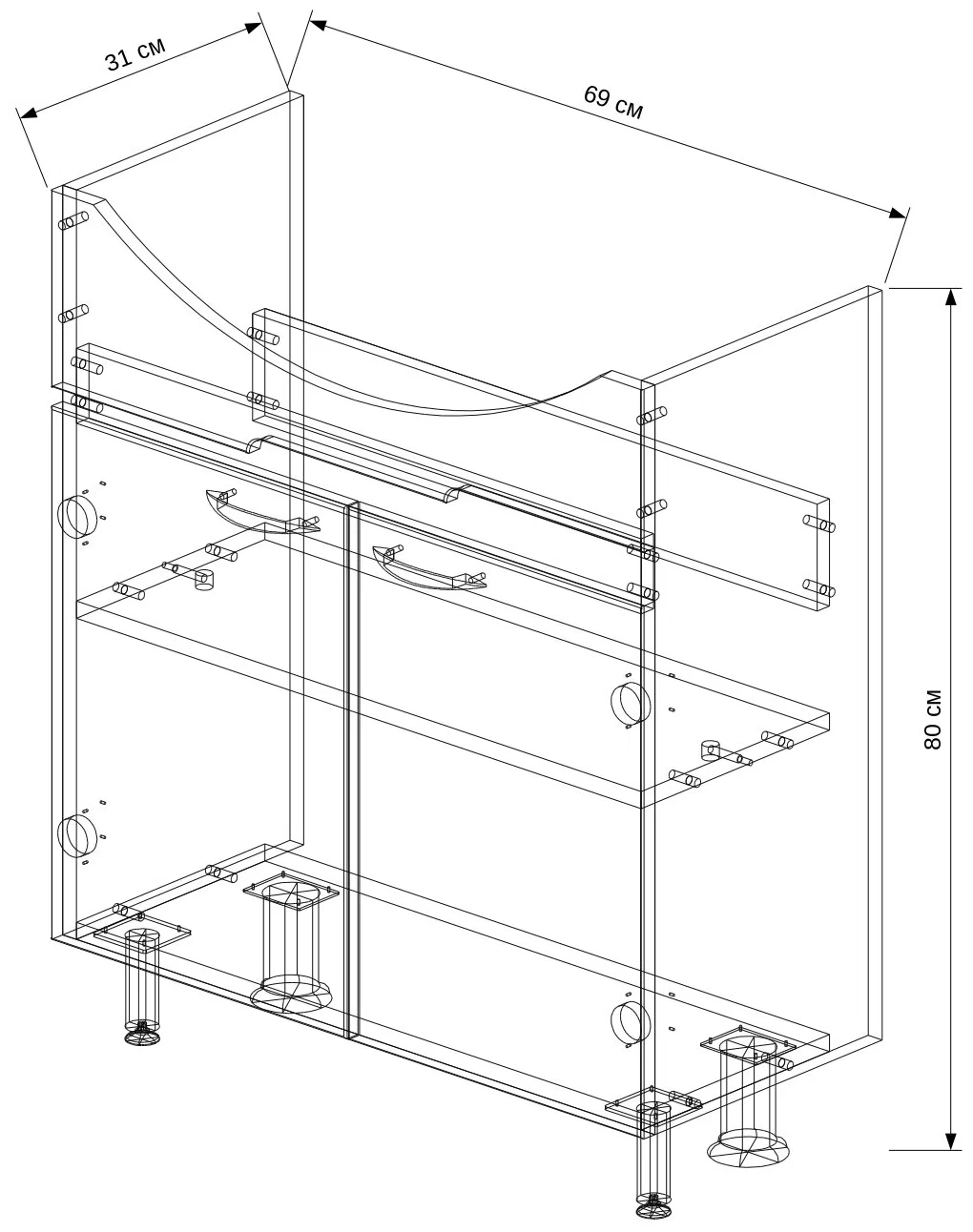 Напольная тумба EvaGold Каскад 75 моринга