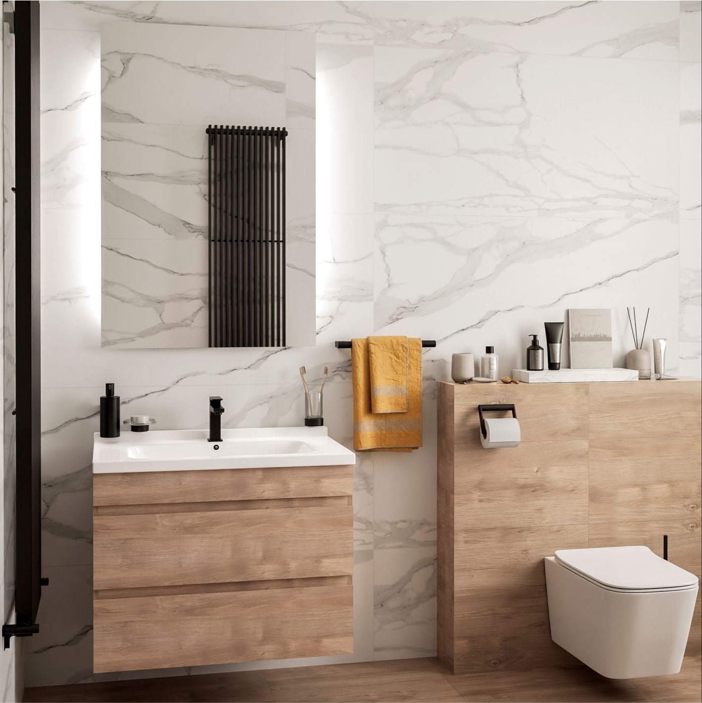 Подвесная тумба Nova Karelia 70 дуб харбор золотой (Simple 70)