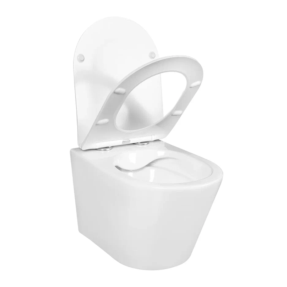 Унитаз подвесной Aquatek Вега AQ1905-00 безободковый, тонкое сиденье с механизмом плавного закрывания