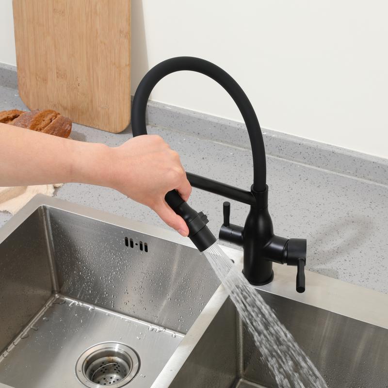 Смеситель для кухни с фильтром Frap H97 F4397-6 черный