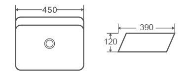 Накладная раковина CeramaLux 45 N 2242 белая