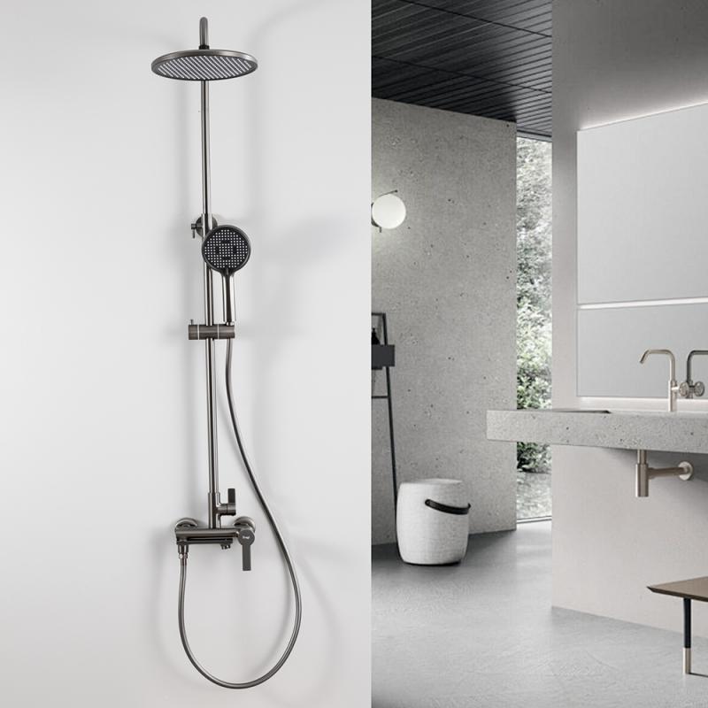 Душевая система Frap H88-9 F2488-9 оружейная сталь