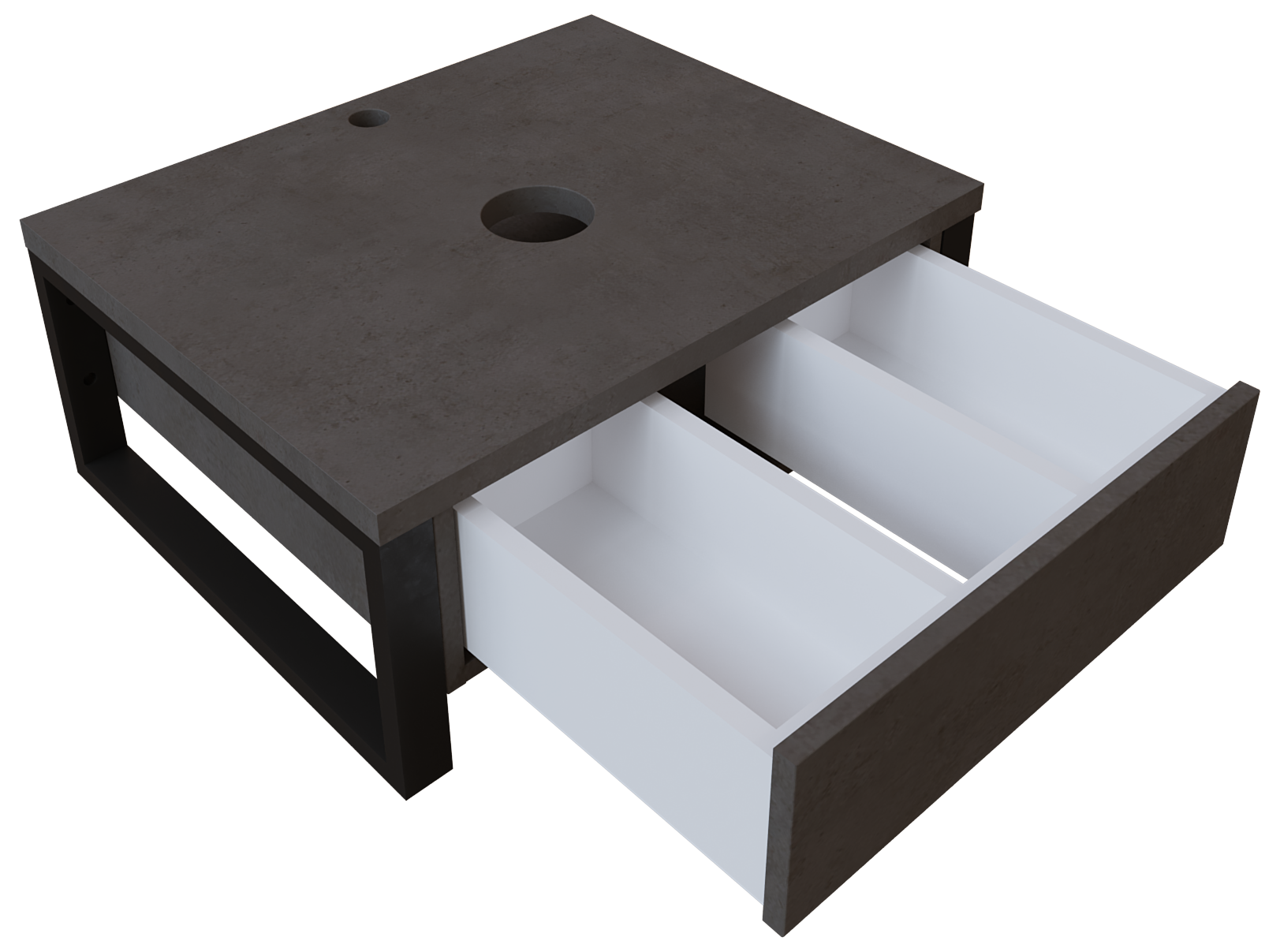 Тумба 1Marka Grunge Loft 60П 1в.я Бетон темно-серый