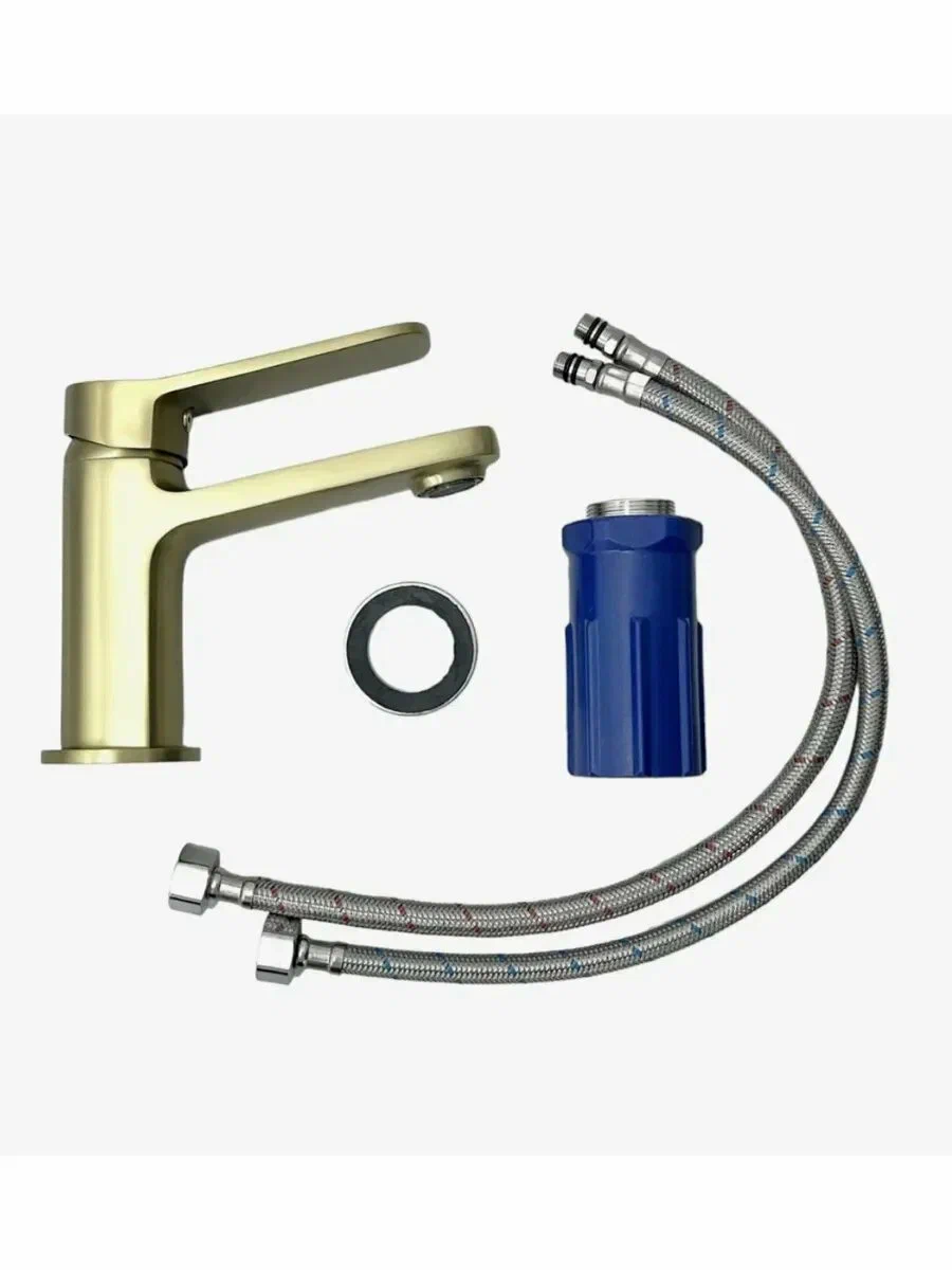 Смеситель для раковины Frap H61-3 F1061-3 золотой сатин