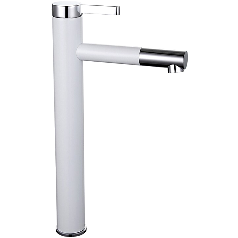 Высокий смеситель для раковины Frap F1052-15 белый-хром