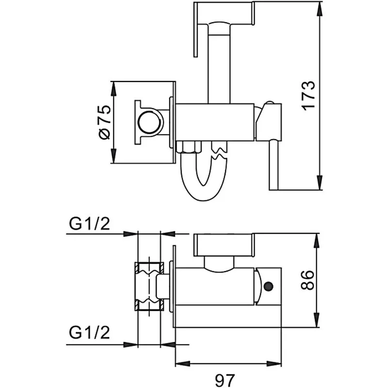 Встраиваемый гигиенический душ Frap F7505-2 хром