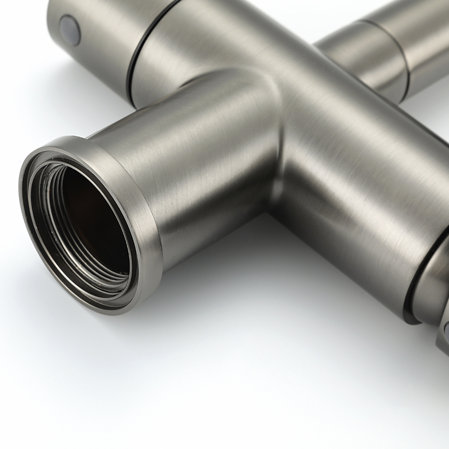 Смеситель для кухни с подключением фильтра Gappo G4398-39 оружейная сталь-черный