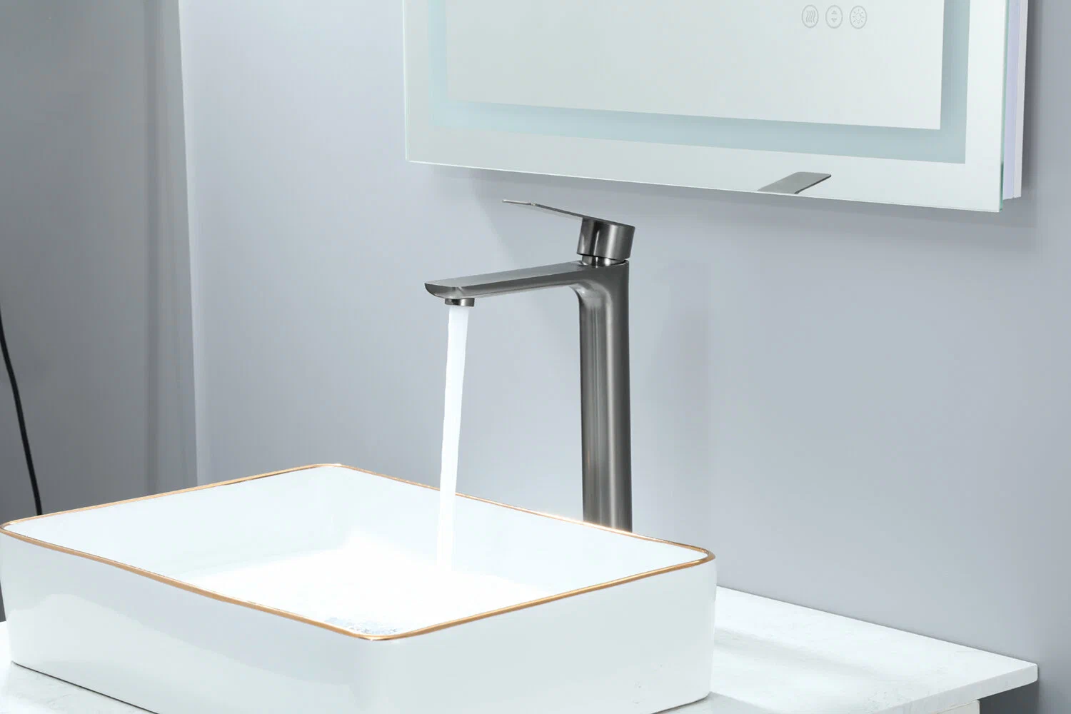 Высокий смеситель для раковины Frap H806-9 F10806-29 оружейная сталь