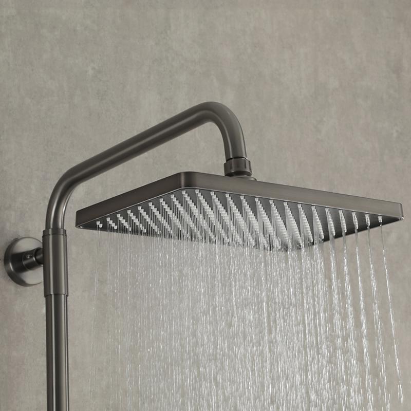 Душевая система с термостатом Gappo G91 G2491-9 оружейная сталь