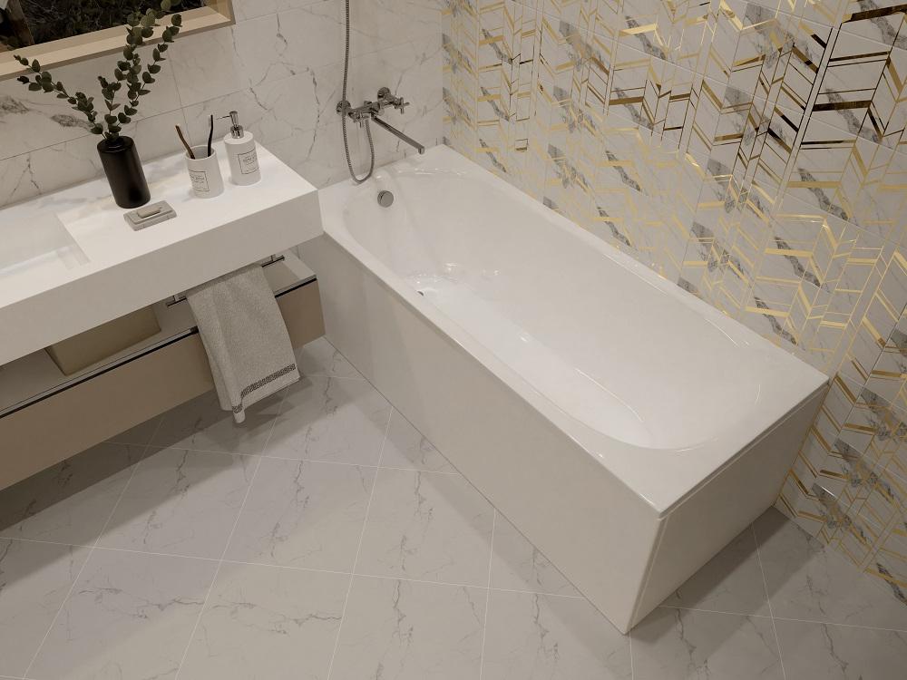 Акриловая ванна Aquatek Оберон 170*70 (слив слева), с фронтальным экраном, каркасом, сифоном