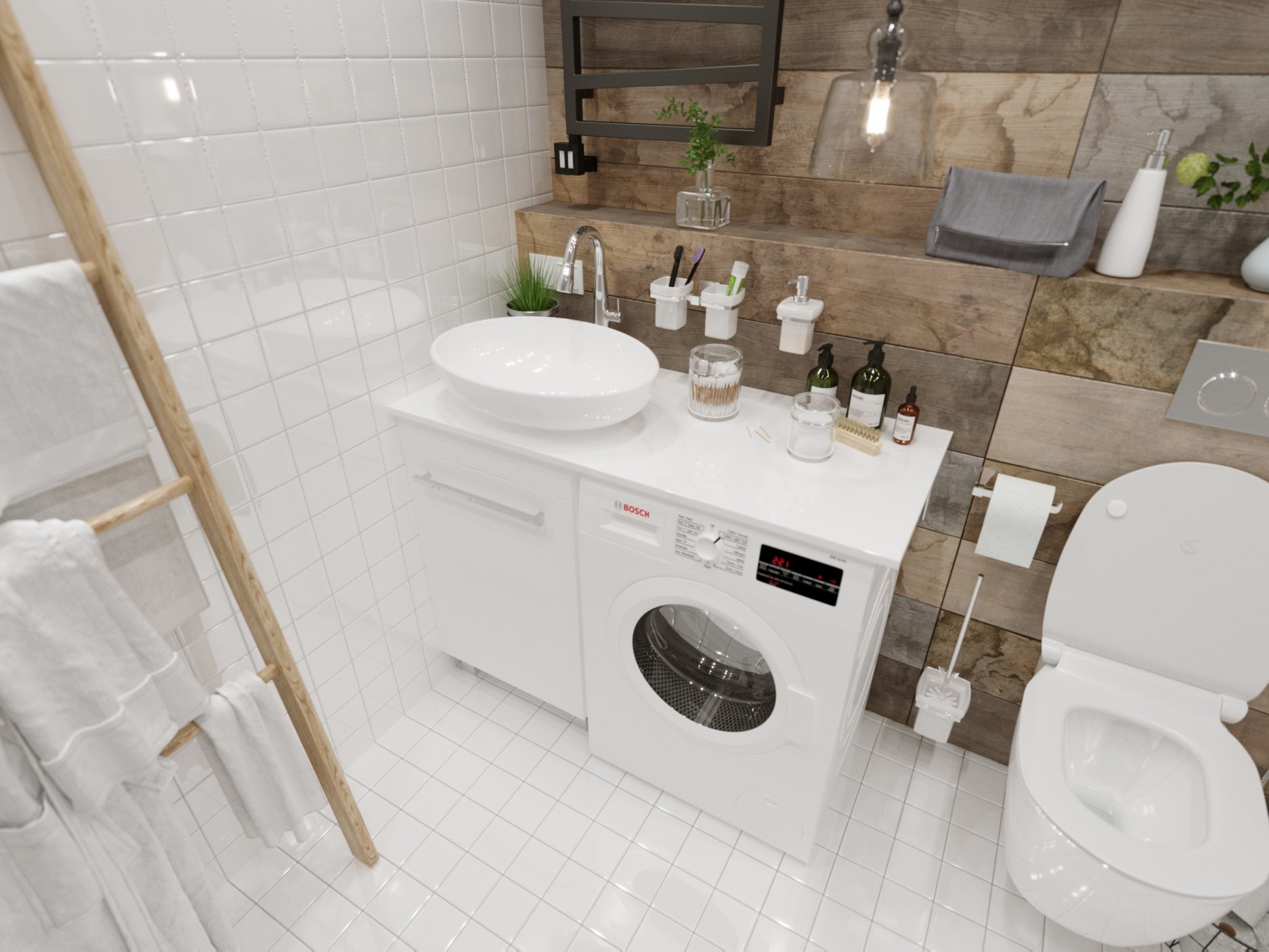 Тумба 1Marka Wash 48Н 1д. Белый глянец