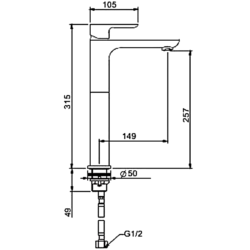 Смеситель для раковины Gappo Noar G1048-2
