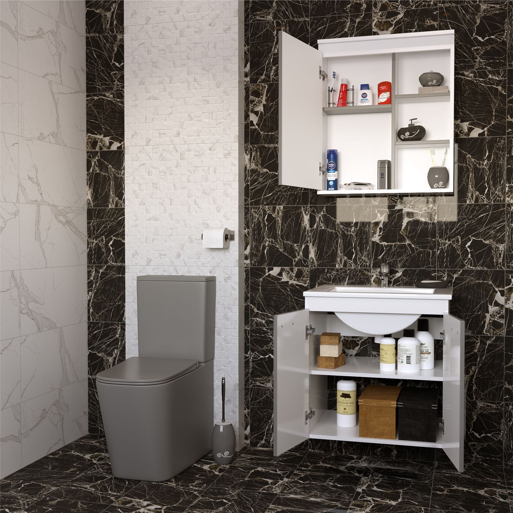 Подвесная тумба Nova Vector 60 белая разобранная (Next-60)