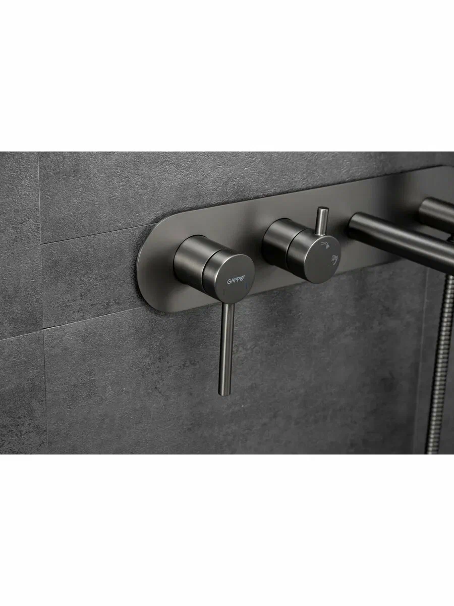 Смеситель для ванны встраиваемый Gappo G06-9 G3306-9 оружейная сталь