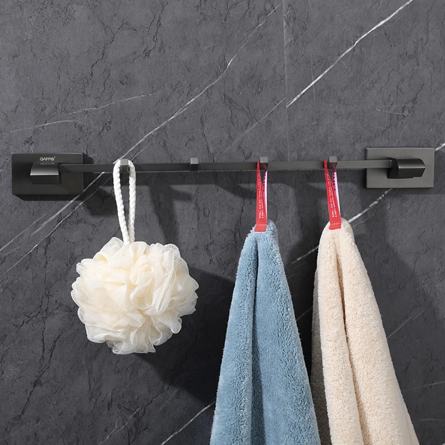 Планка с 3-мя крючками Gappo G07-6 G0716-36 черный