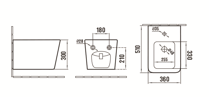Подвесное биде CeramaLux 5370-18 Черный глянцевый