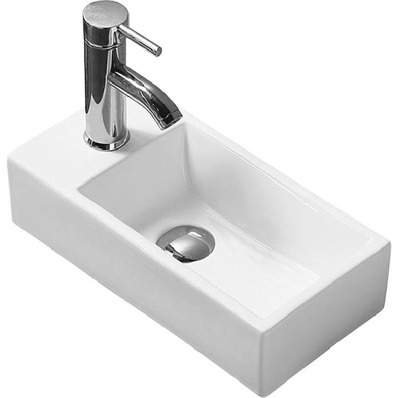 Подвесная/накладная раковина CeramaLux 40,5 N 9048DR правая белая