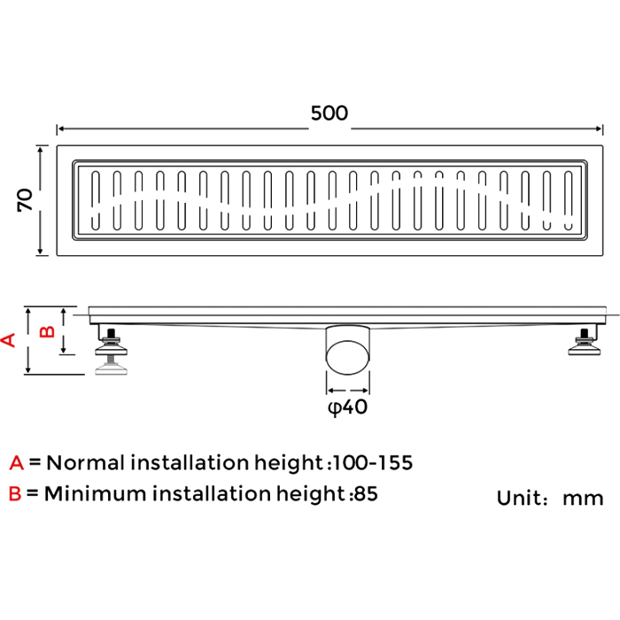 Душевой трап 50 см Gappo G85007-36 черный