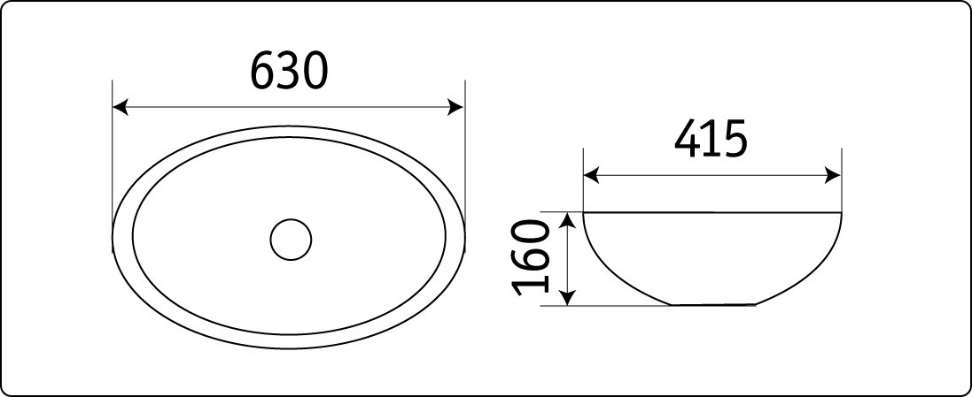 Накладная раковина CeramaLux 63 N D1104 белая