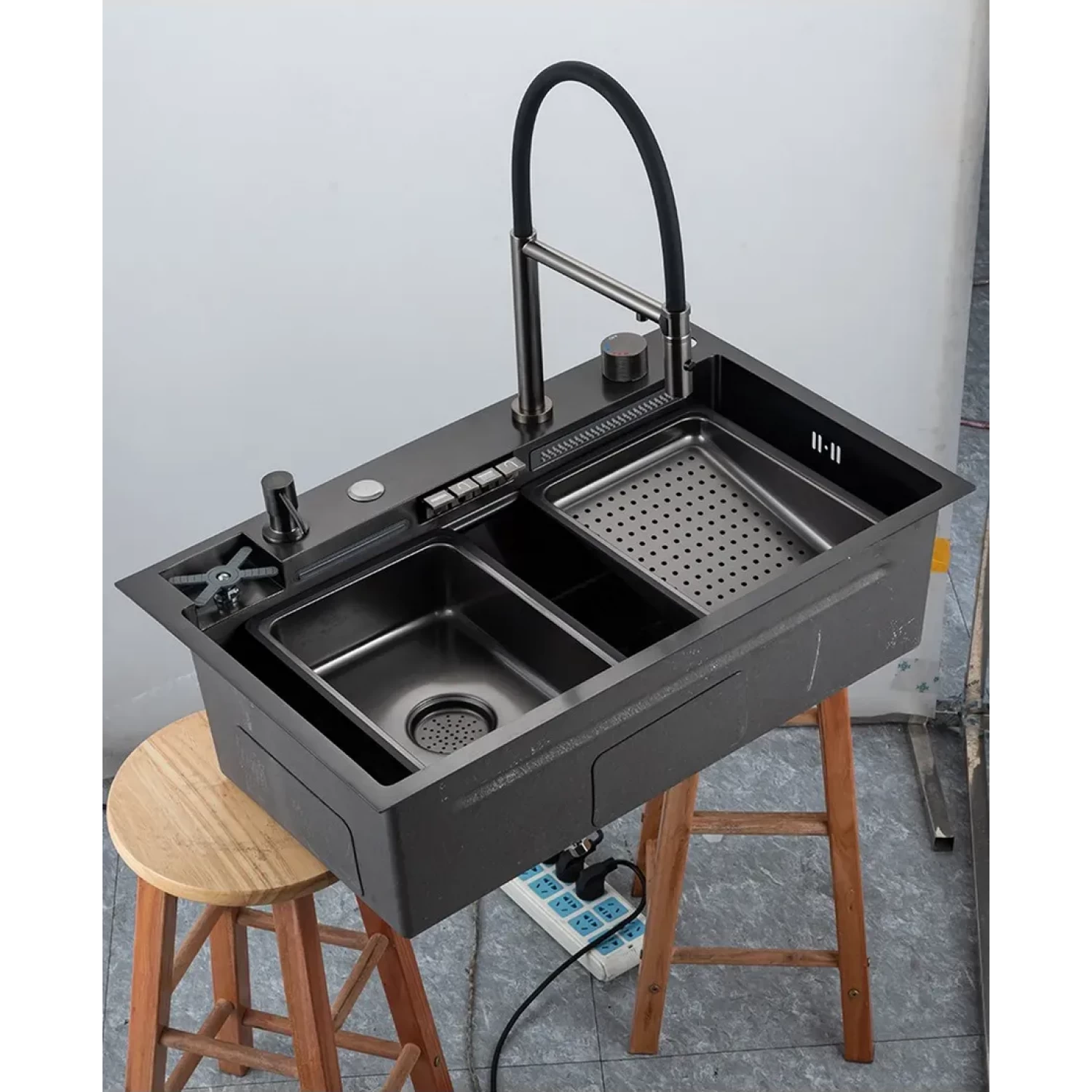 Многофункциональная мойка для кухни Gappo G7547-19 оружейная сталь