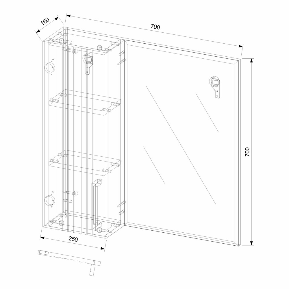 Шкаф-зеркало EvaGold Era 70 Монте белый