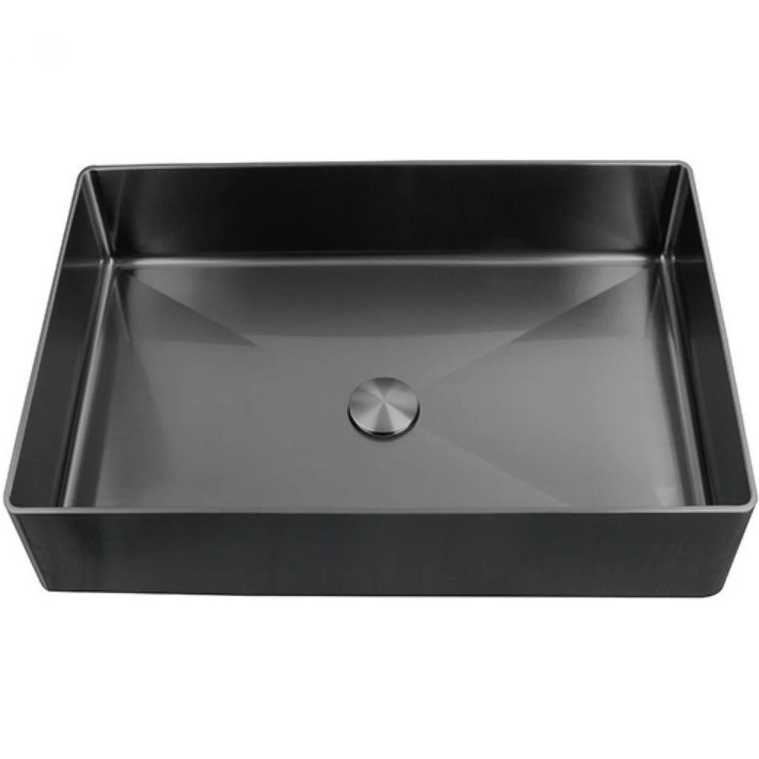 Накладная раковина 36*51 с донным клапаном Gappo GX401-9 оружейная сталь