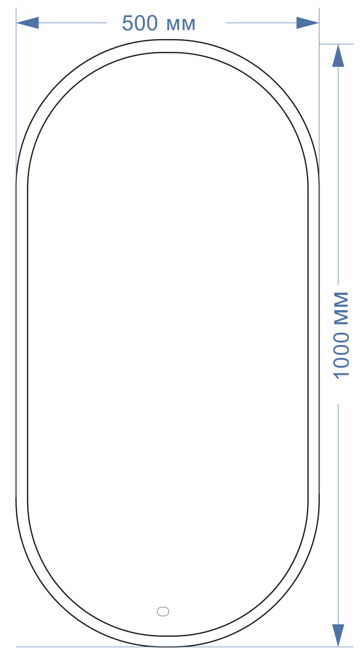 Зеркало с подсветкой и диммером Silver Mirrors Виола 50*100 (горизонтальное/вертикальное)