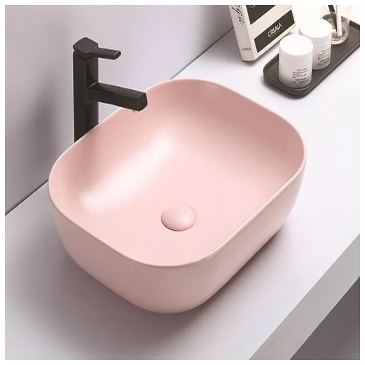 Накладная раковина CeramaLux 50 78104MP-3 розовая