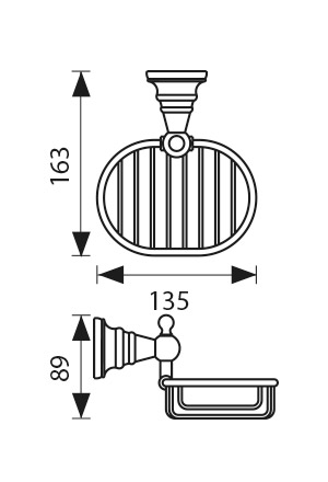 Мыльница Kaiser KH-4204 бронза