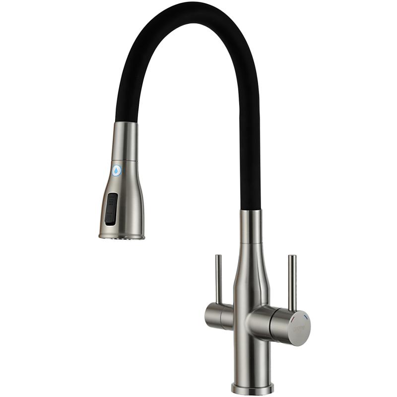 Смеситель для кухни с фильтром Gappo G4399-65 сатин