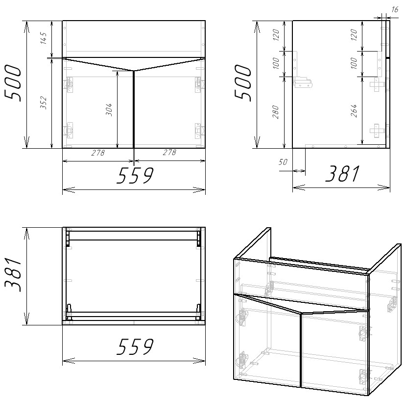 Подвесная тумба EvaGold Bricks 60 (Фостер 60, Fest 60)