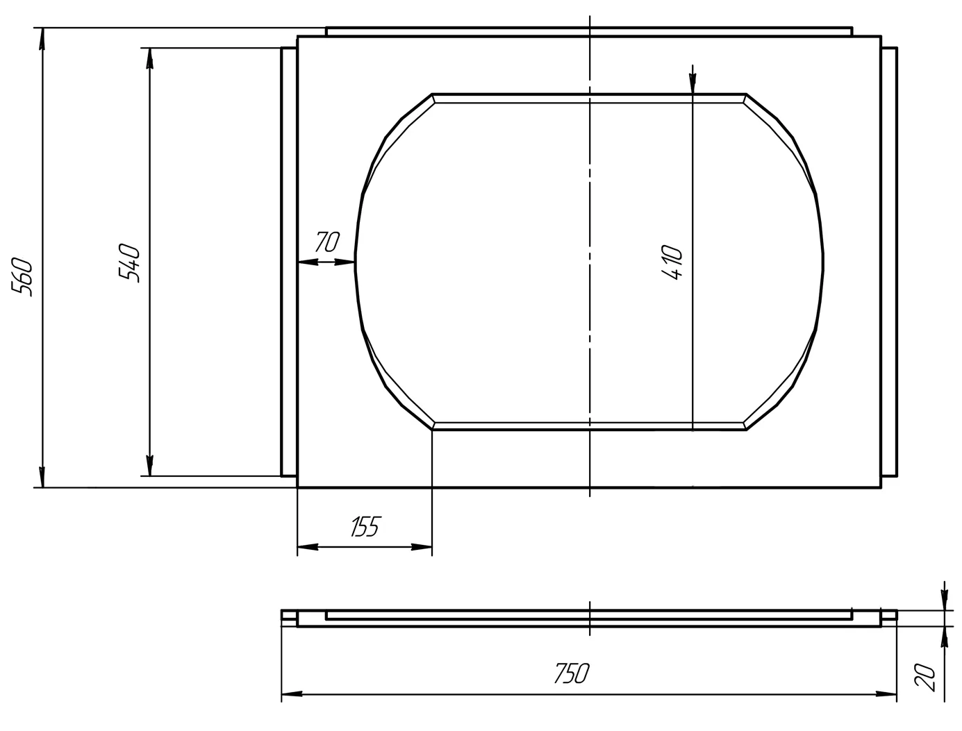 Боковая панель Marka One 75 (для ванн Enna, Dipsa, Aelita, Kleo, Calypso, Agora)