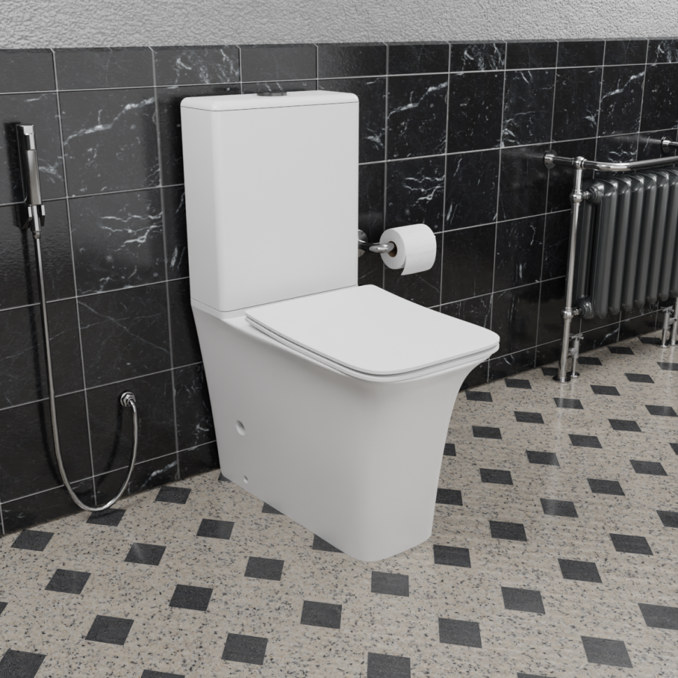 Унитаз-компакт напольный CeramaLux 1222A белый глянцевый