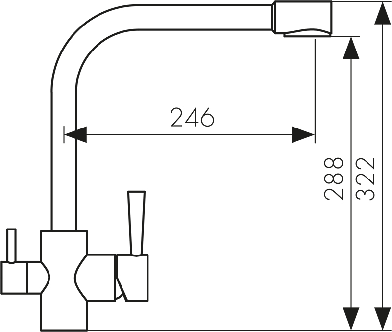 Смеситель для кухни с встроенным краном под питьевую воду Kaiser Merkur 26044-3 Bronze
