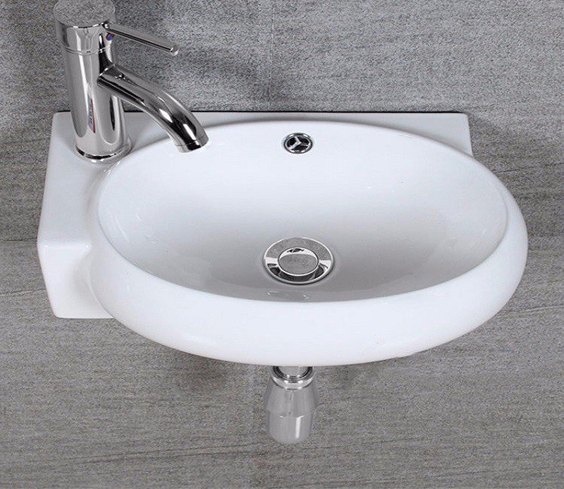 Подвесная раковина CeramaLux 43 N 9100R правая белая