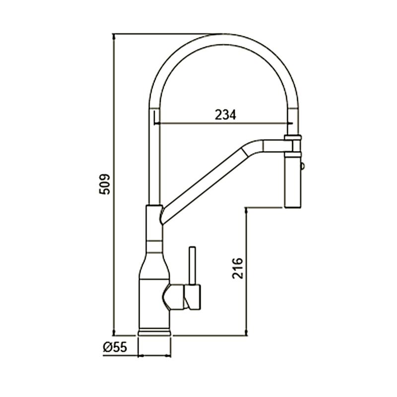 Смеситель для кухни Gappo G4098-19 оружейная сталь