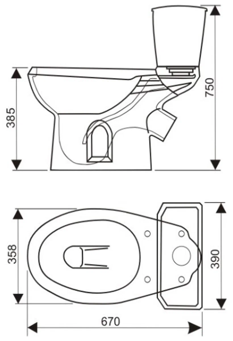Унитаз-компакт Оскольская Керамика Элисса Белый нижний подвод, косой выпуск