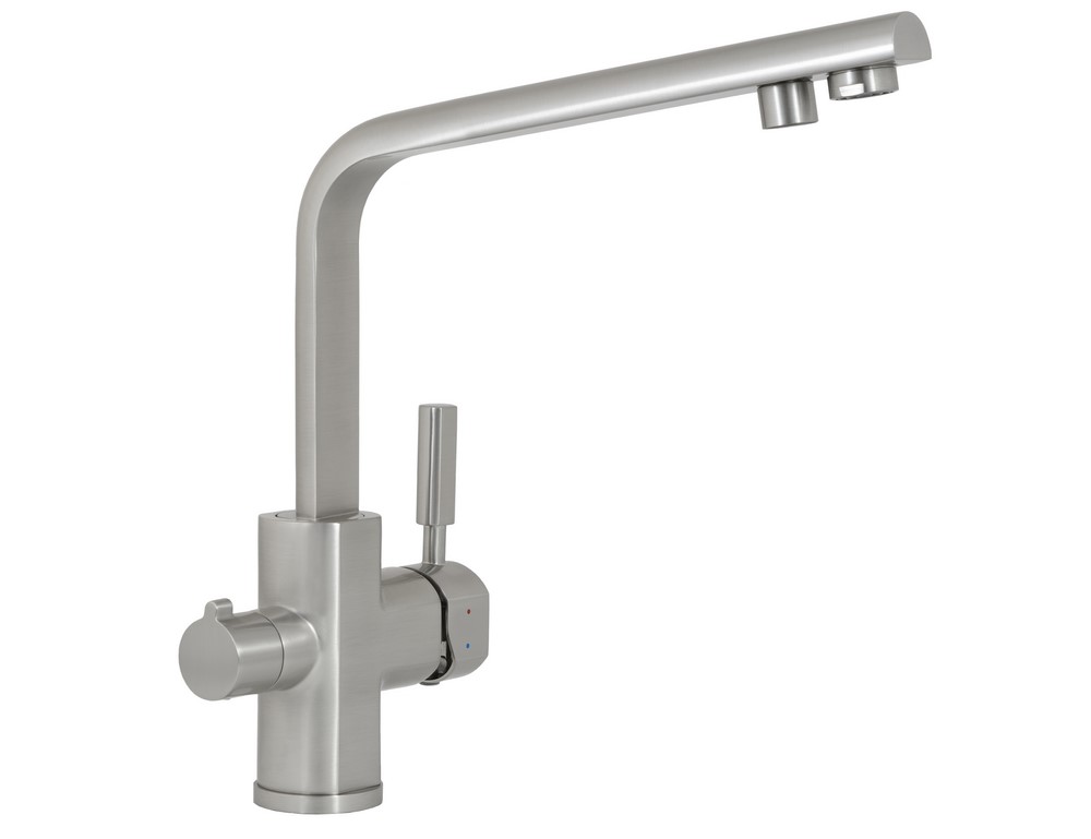 Смеситель для кухни с встроенным краном под питьевую воду Kaiser Decor 40144-5 Silver