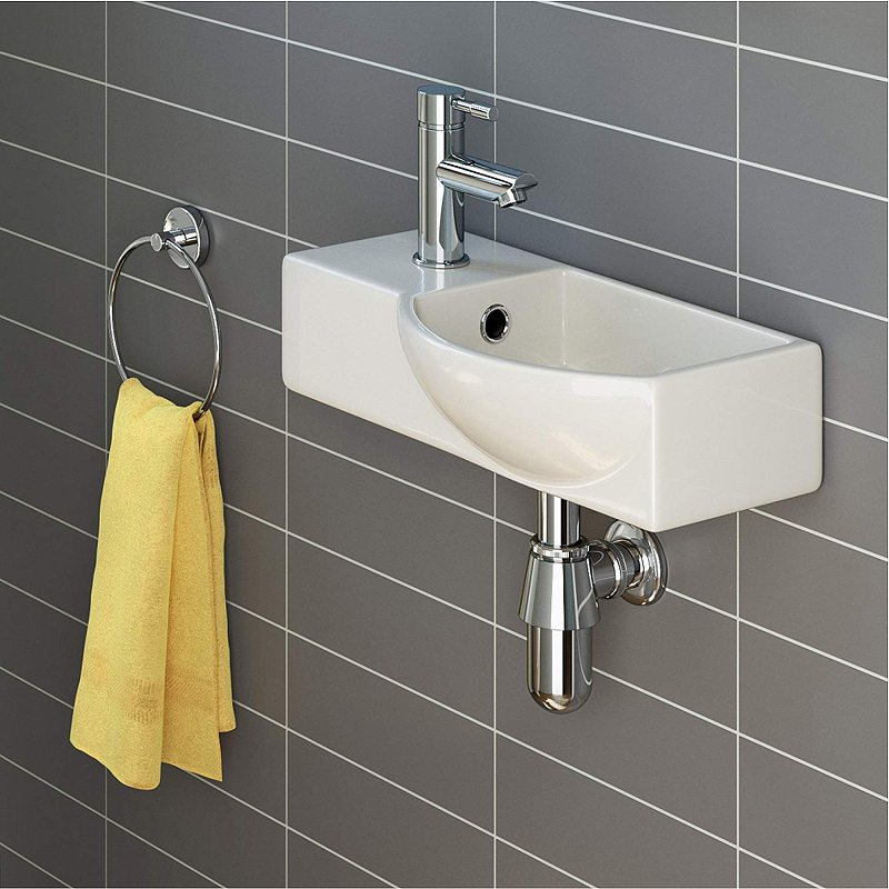 Подвесная раковина CeramaLux 41 N 7947AR правая белая