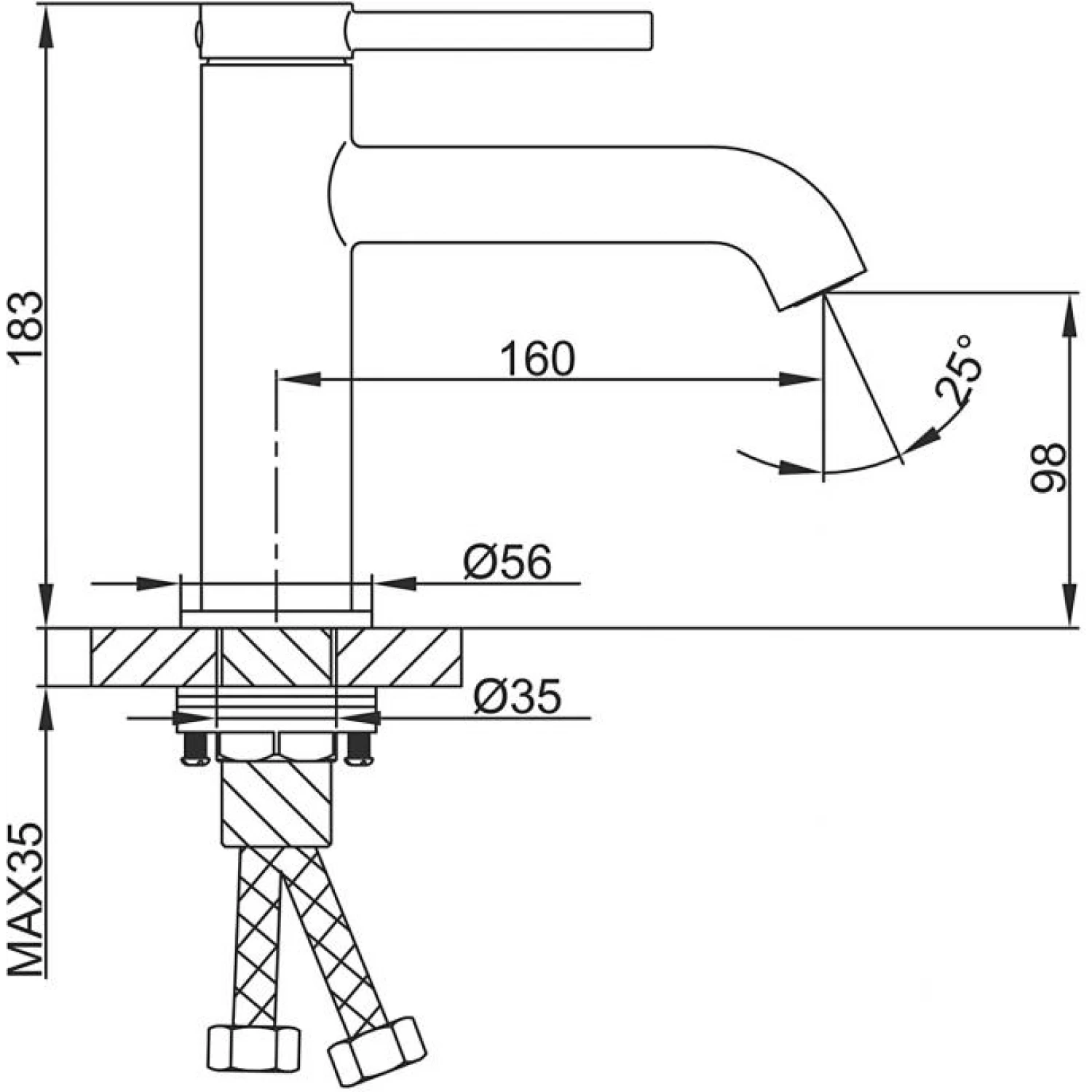 Смеситель для раковины Gappo G06-3 G1006-3 золотой сатин