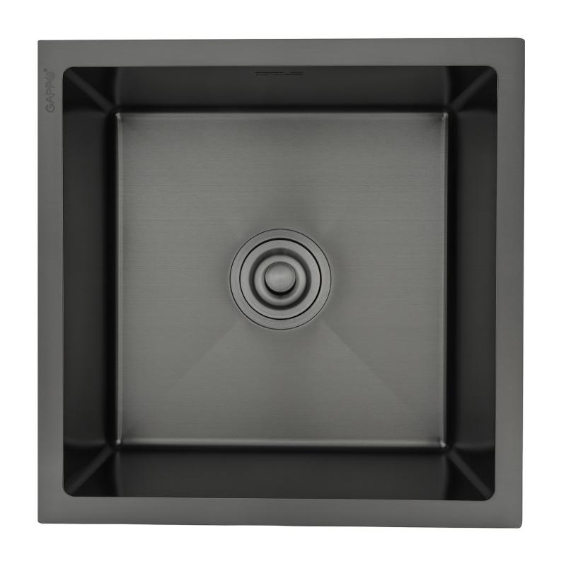 Мойка для кухни с коландером из нержавеющей стали Gappo GS4444-6 черная