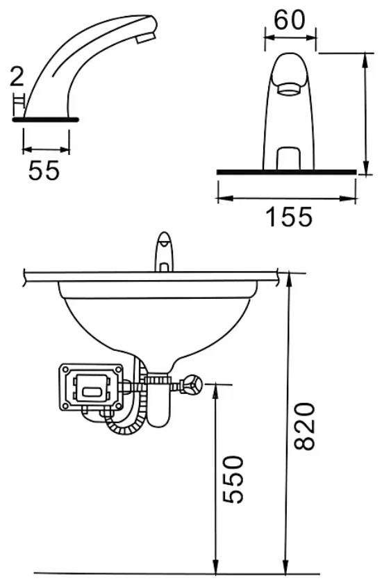 Смеситель для раковины сенсорный Frap F512-1