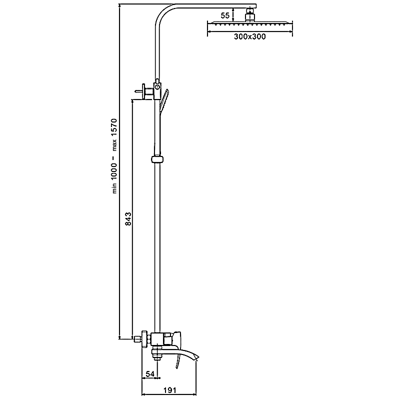 Черная душевая система Gappo G07-6 G2407-6