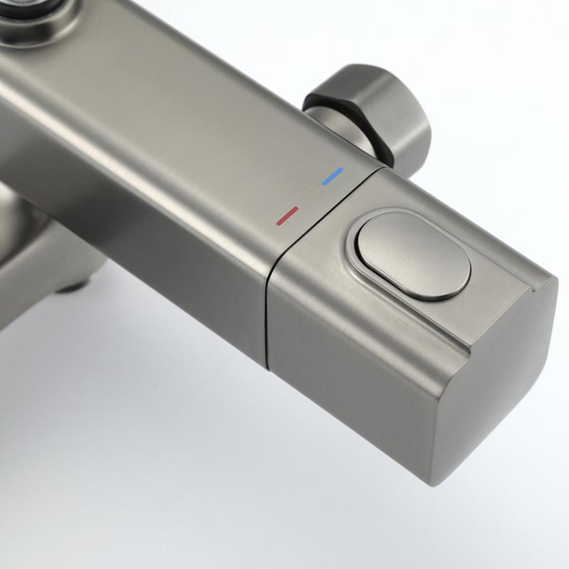 Душевая система с термостатом Gappo G91 G2491-9 оружейная сталь