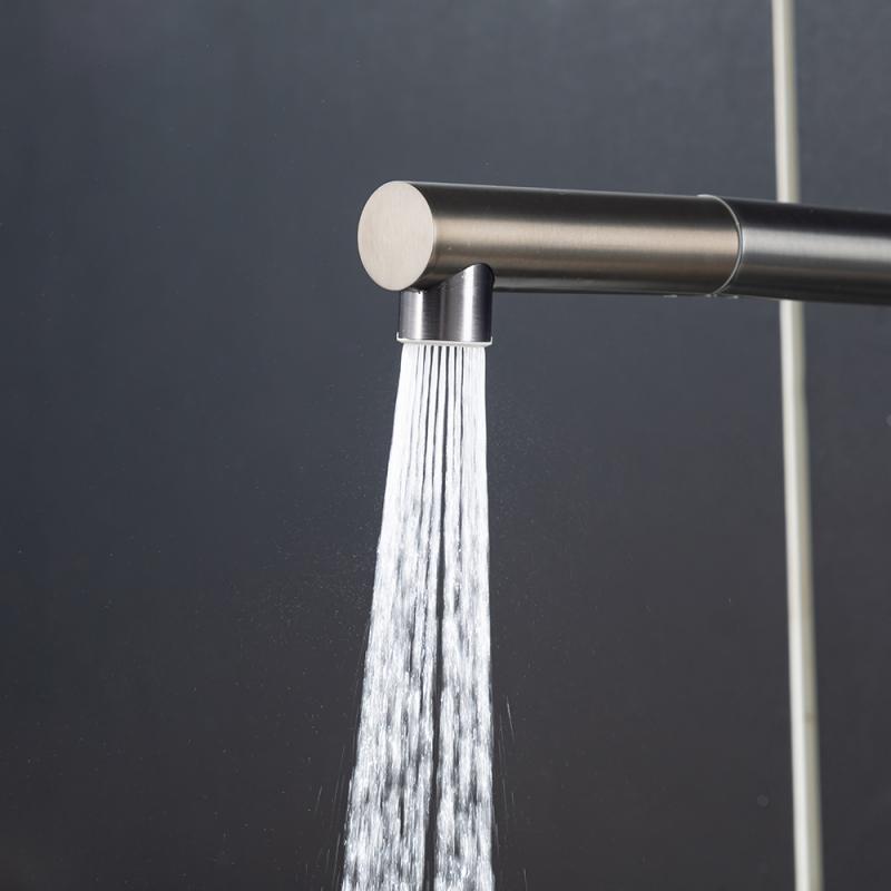 Вытяжной смеситель для кухни Frap H97 F6096-9 оружейная сталь