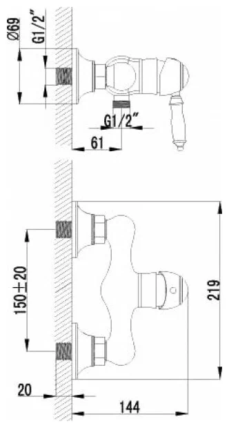 Смеситель Lemark Villa LM4803B для душа