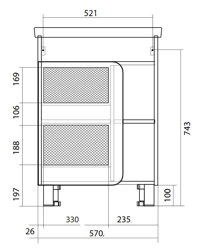Тумба 1Marka Nuvo 60Н 1д. Белый глянец